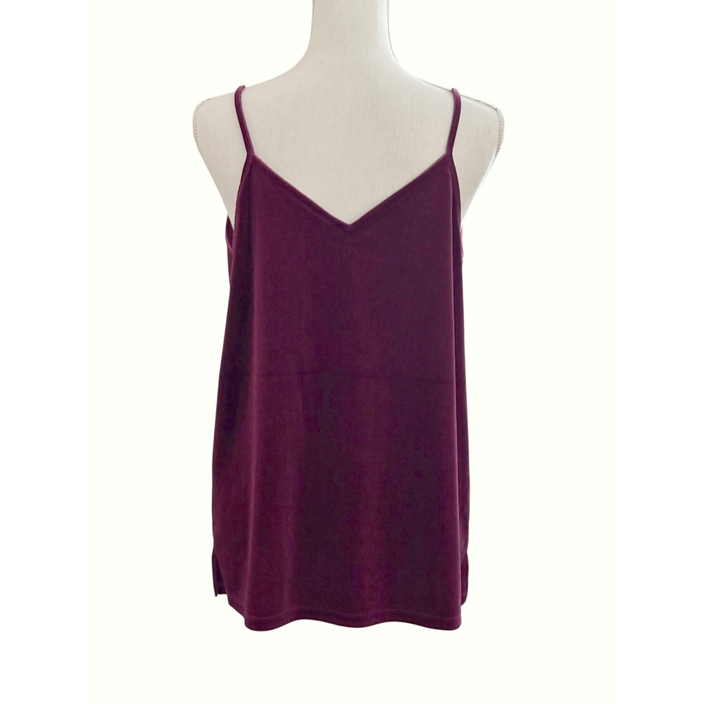 Old Navy Velvet V Neck‎ Cami Tank Top Red/Plum - Size Medium - B7